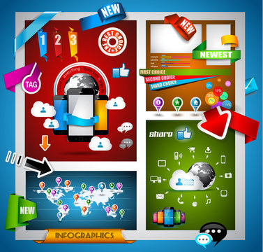 Infographic with Cloud Computing concept