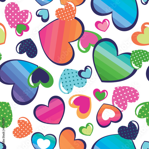 Fototapeta na wymiar colorful hearts background