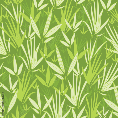 Nowoczesny obraz na płótnie Vector bamboo branches seamless pattern background with hand