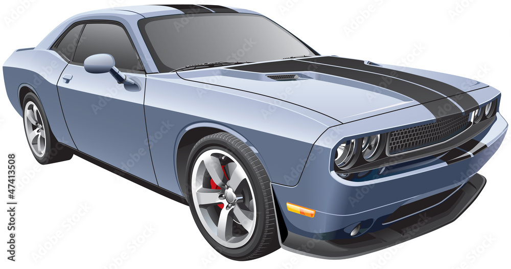 Grey Car Vector grey muscle car Stock Vector | Adobe Stock