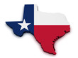 Texas Map Flag Shape