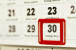 30 december marked on the calendar