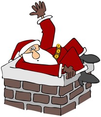 Santa stuck in a chimney