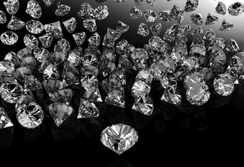 Wall Mural - diamonds on black surface