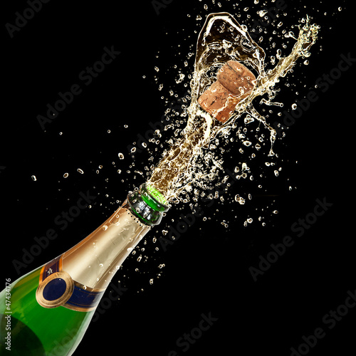 Fotografie, Obraz Celebration theme with splashing champagne
