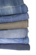 © olegganko - Stack of jeans isolated on the white