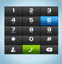 Black Number Phone Keypad