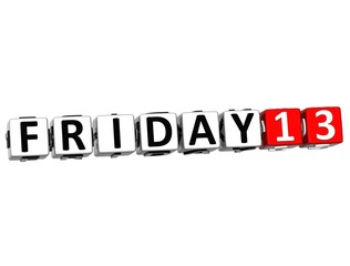Leinwandbilder - 3D Friday 13 Button Click Here Block Text