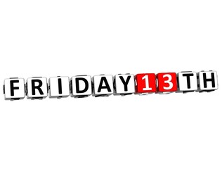 Leinwandbilder - 3D Friday 13Th Button Click Here Block Text
