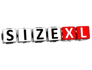 Poster - 3D Size XL Button Click Here Block Text