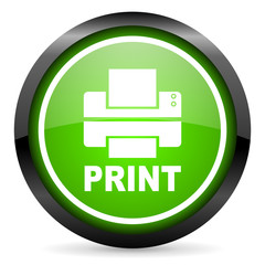 Aufkleber - print green glossy icon on white background