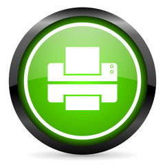 Aufkleber - printer green glossy icon on white background