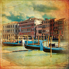 Poster - Venice - Gondolas in Grand Canal