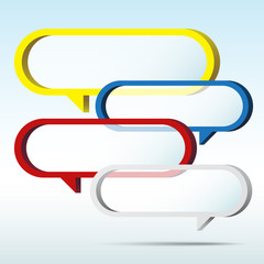 Wall Mural - Abstract 3D speech bubble background.