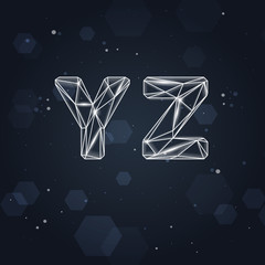 Poster - Vector Constellation Geometric Font Y-Z