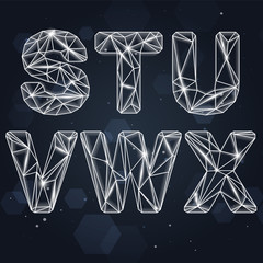 Poster - Vector Constellation Geometric Font S-X