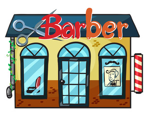 Sticker - a barber shop