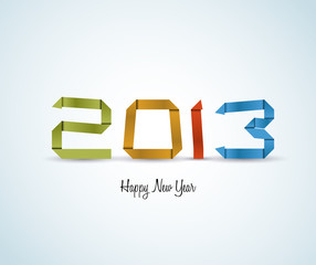 Wall Mural - Paper Happy New Year 2013 vector card