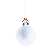 Canvas Print - Golfball als Weihnachtskugel