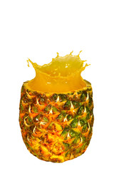 Wall Mural - splash pineapple juice on a white background