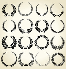 Wall Mural - Laurel wreath set