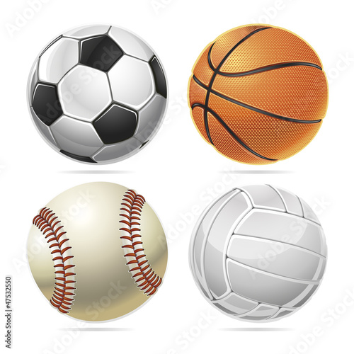 Foto-Kissen - Set of Sport balls. Vector illustration (von graphixmania)
