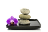 Fototapeta  - stones and orchid in balance