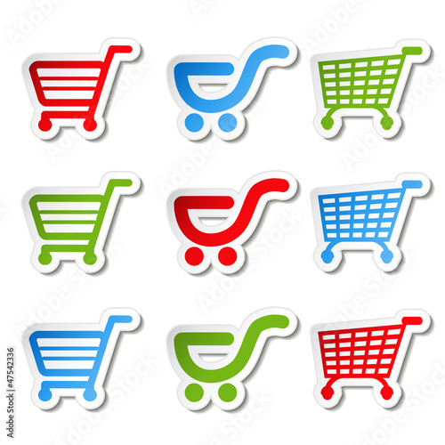 Fotografía sticker, shopping cart, trolley, item, button