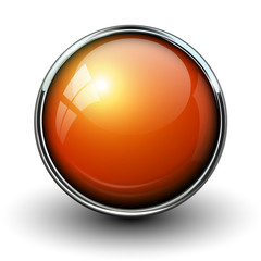 Aufkleber - Orange shiny button