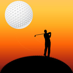 Wall Mural - Golf player silhouette