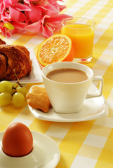 Composition with breakfast on the table