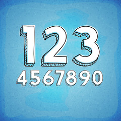 Poster - Doodle Style Vector Hand Drawn Digits