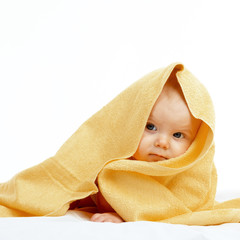 Wall Mural - baby in yellow towel