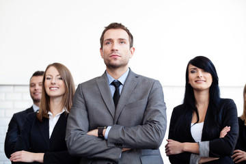 Canvas Print - Business group with male leader