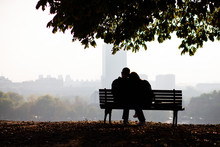 Love Couple Sitting On Bench