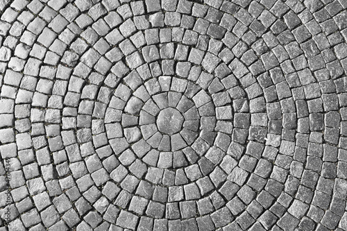 Fototapeta Texture of cobblestone in old town.