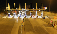 Highway Toll Collection Point At Night In Spain