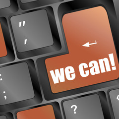 Poster - Social media key with we can text on laptop keyboard