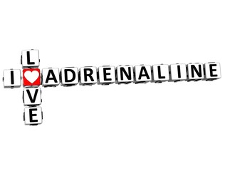 Aufkleber - 3D  I Love Adrenaline  Crossword