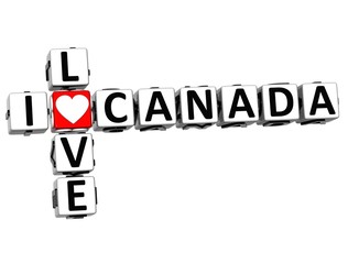 Aufkleber - 3D I Love Canada Crossword