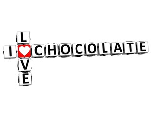 Leinwandbilder - 3D I Love Chocolate Crossword