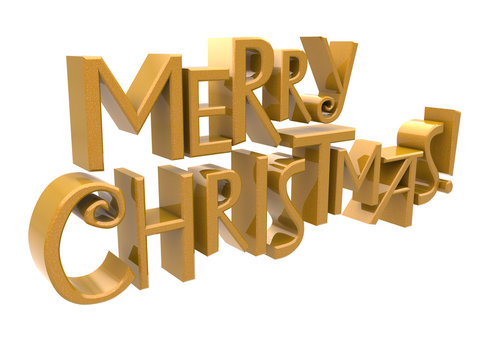 Merry Christmas text isolated
