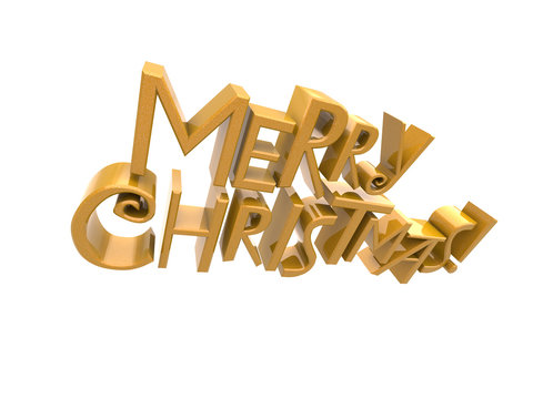 Merry Christmas text isolated