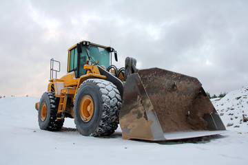 Wheel Loader at Winter Sand Pit