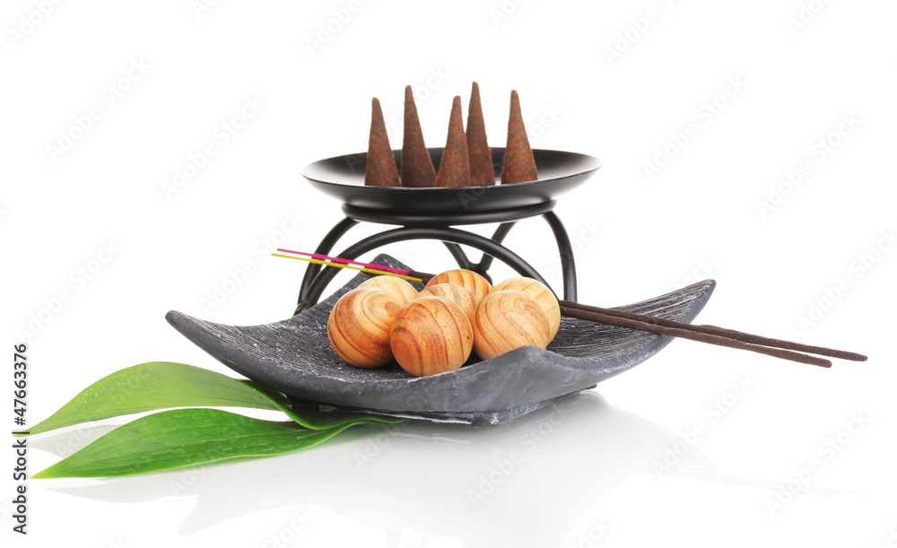 aromatherapy setting isolated on white.