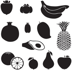 Poster - Silhouette fruits