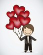 © grgroup - groom with hearts balloons