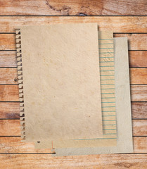 Aufkleber - Paper texture - brown paper sheet on wood background