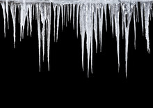 Icicles On A Black Background