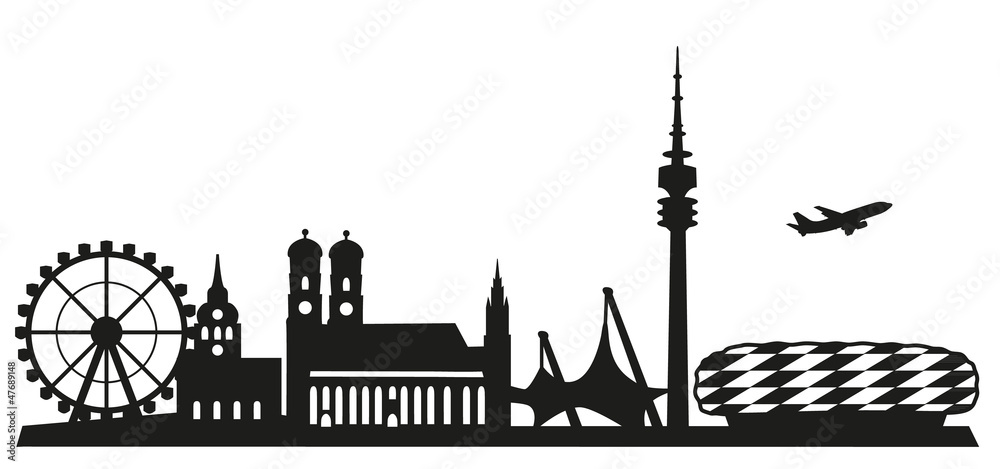 München, Skyline - obrazy, fototapety, plakaty 